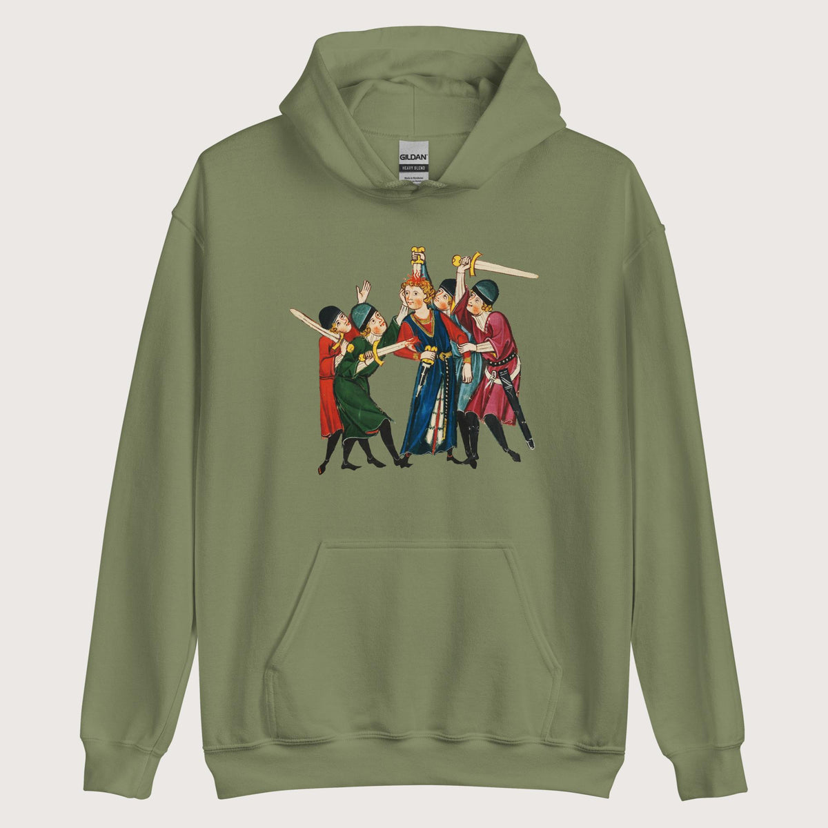 Military Green Medieval Positivity Hoodie - history buff gift by HistoHead