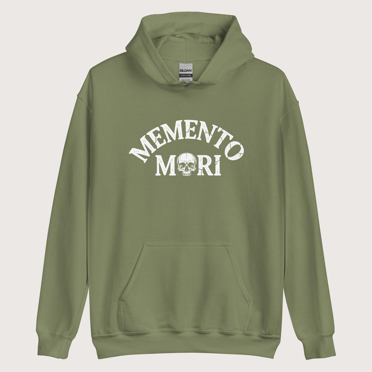 Military Green Memento Mori Hoodie - history buff gift by HistoHead