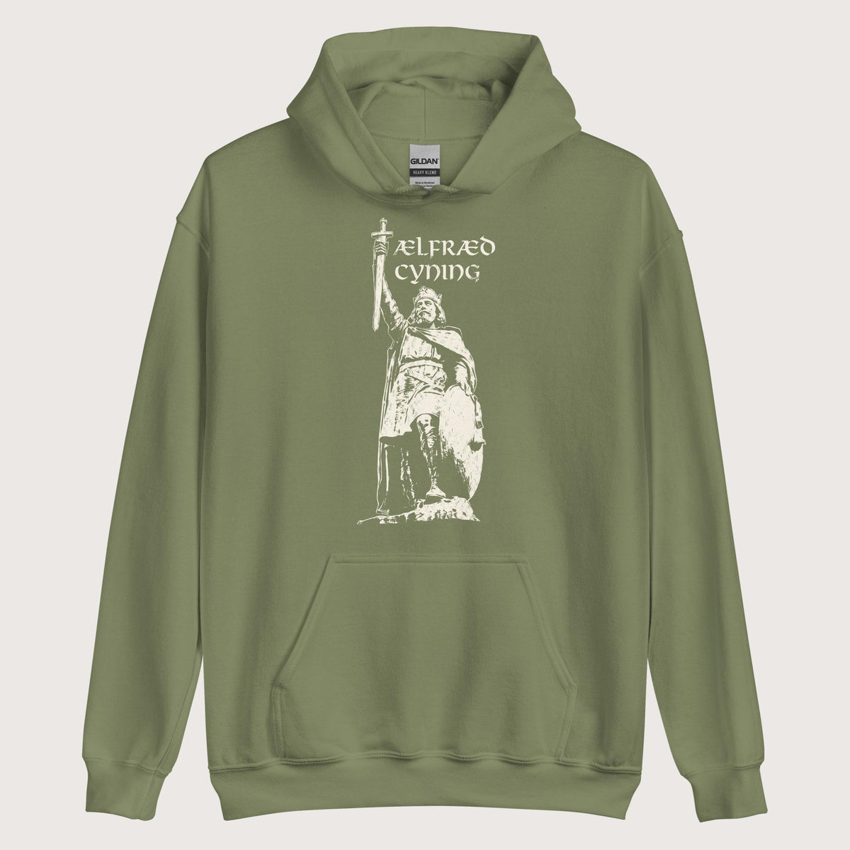 Military Green Alfred the Great Hoodie - history buff gift by HistoHead
