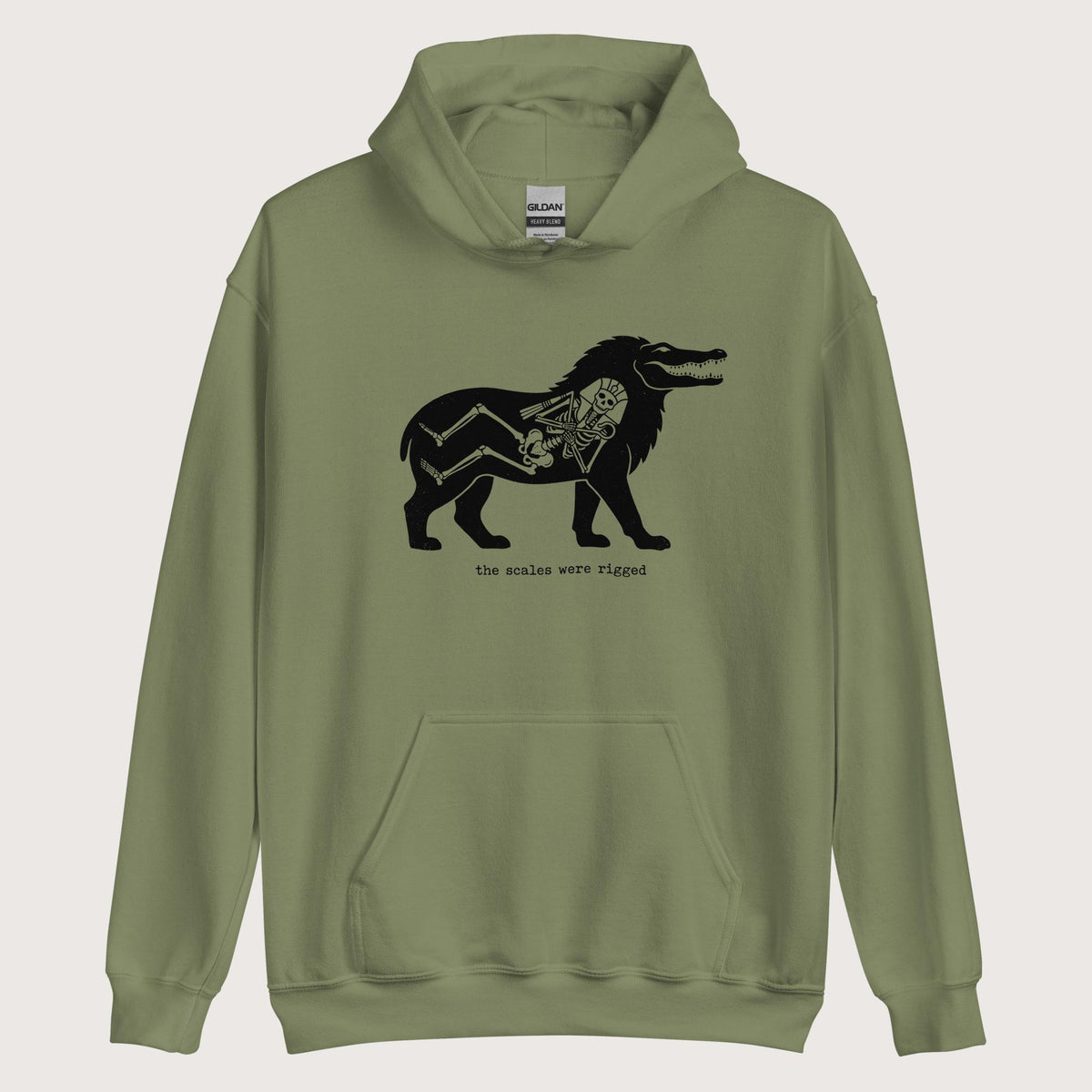 Military Green The Scales Were Rigged Hoodie - history buff gift by HistoHead
