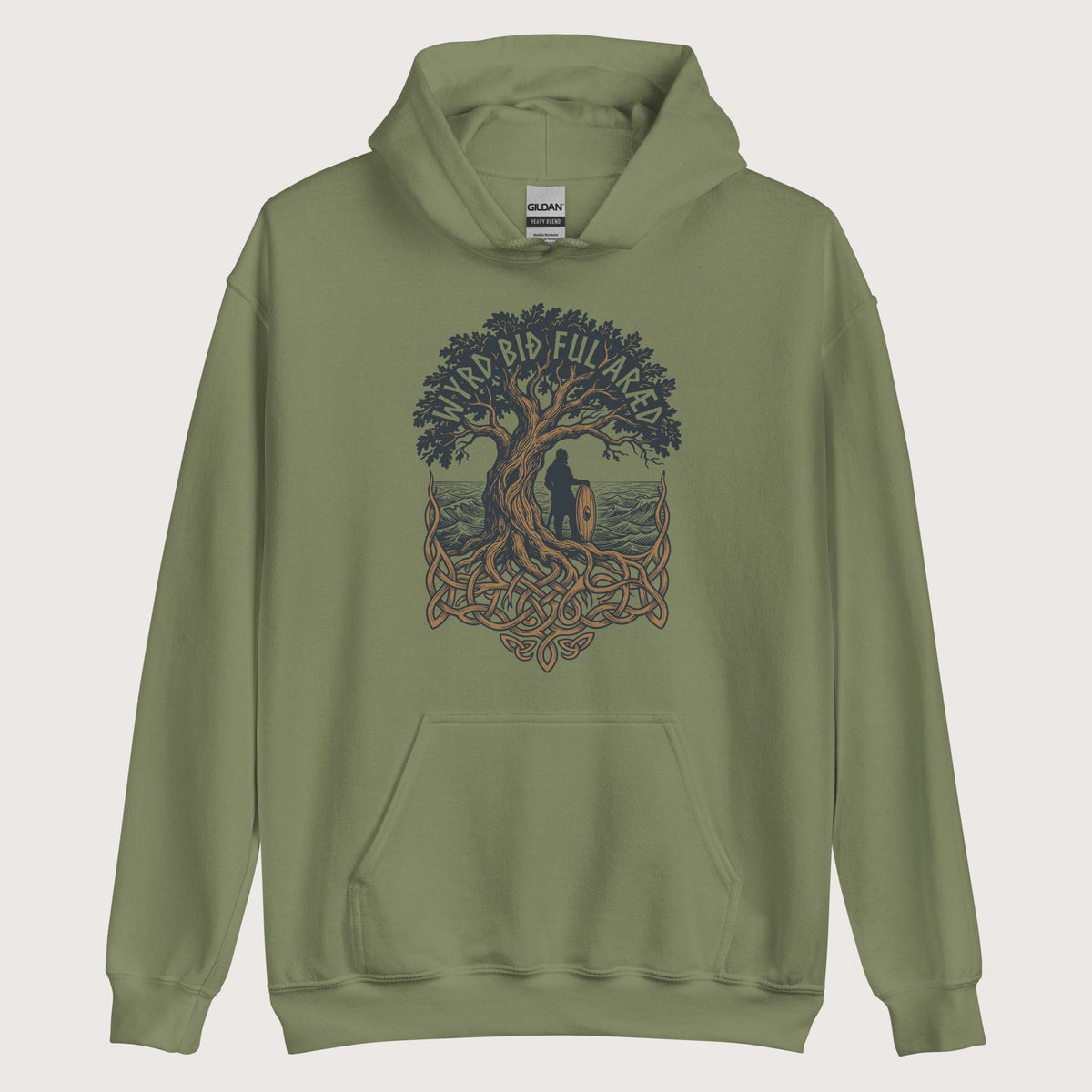 Military Green Old English Fate Is Inexorable Hoodie - history buff gift by HistoHead