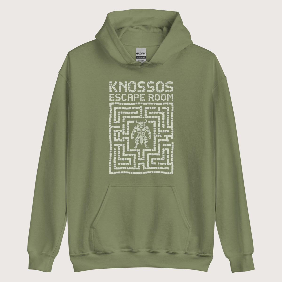 Military Green Knossos Escape Room Hoodie - history buff gift by HistoHead