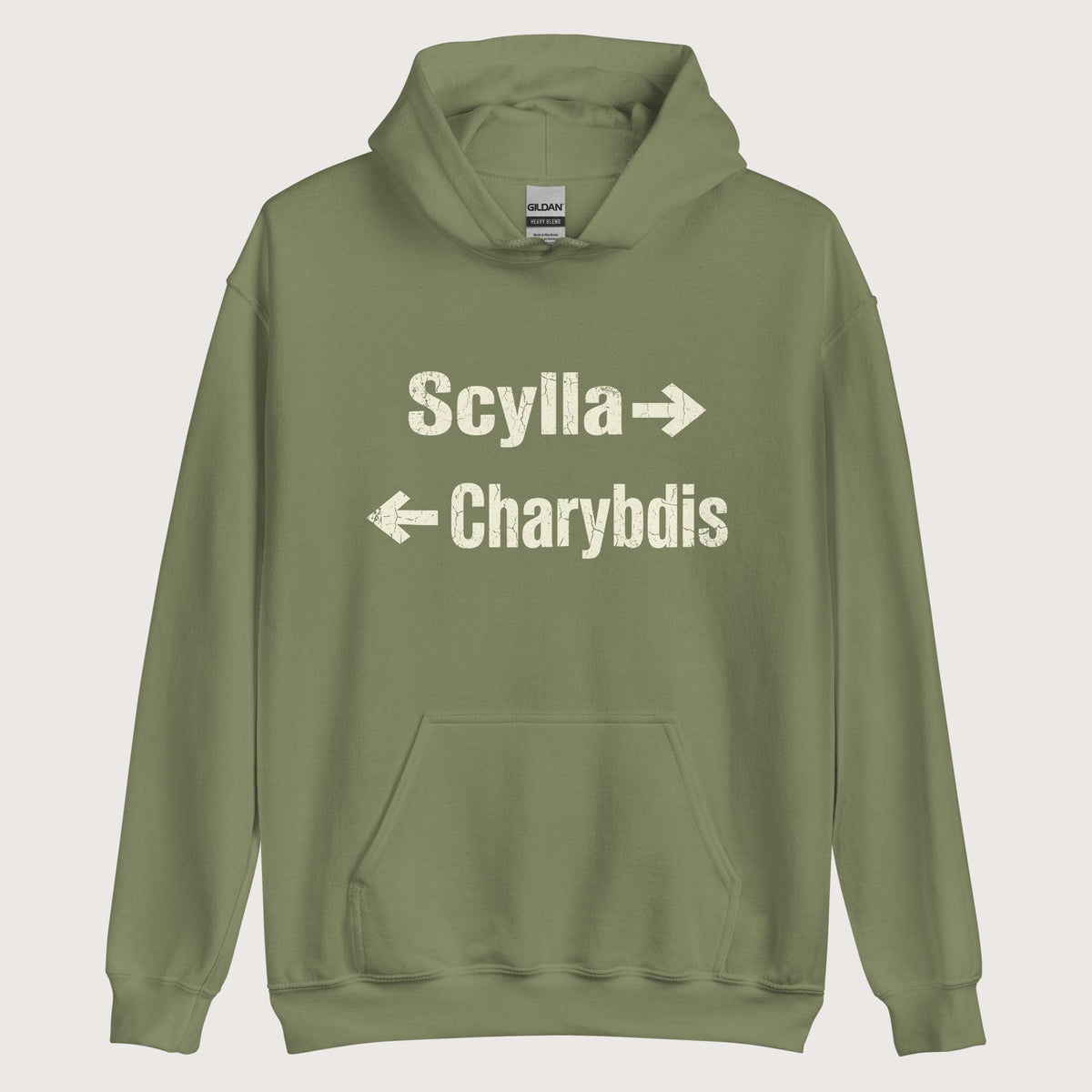 Military Green Between Scylla and Charybdis Hoodie - history buff gift by HistoHead