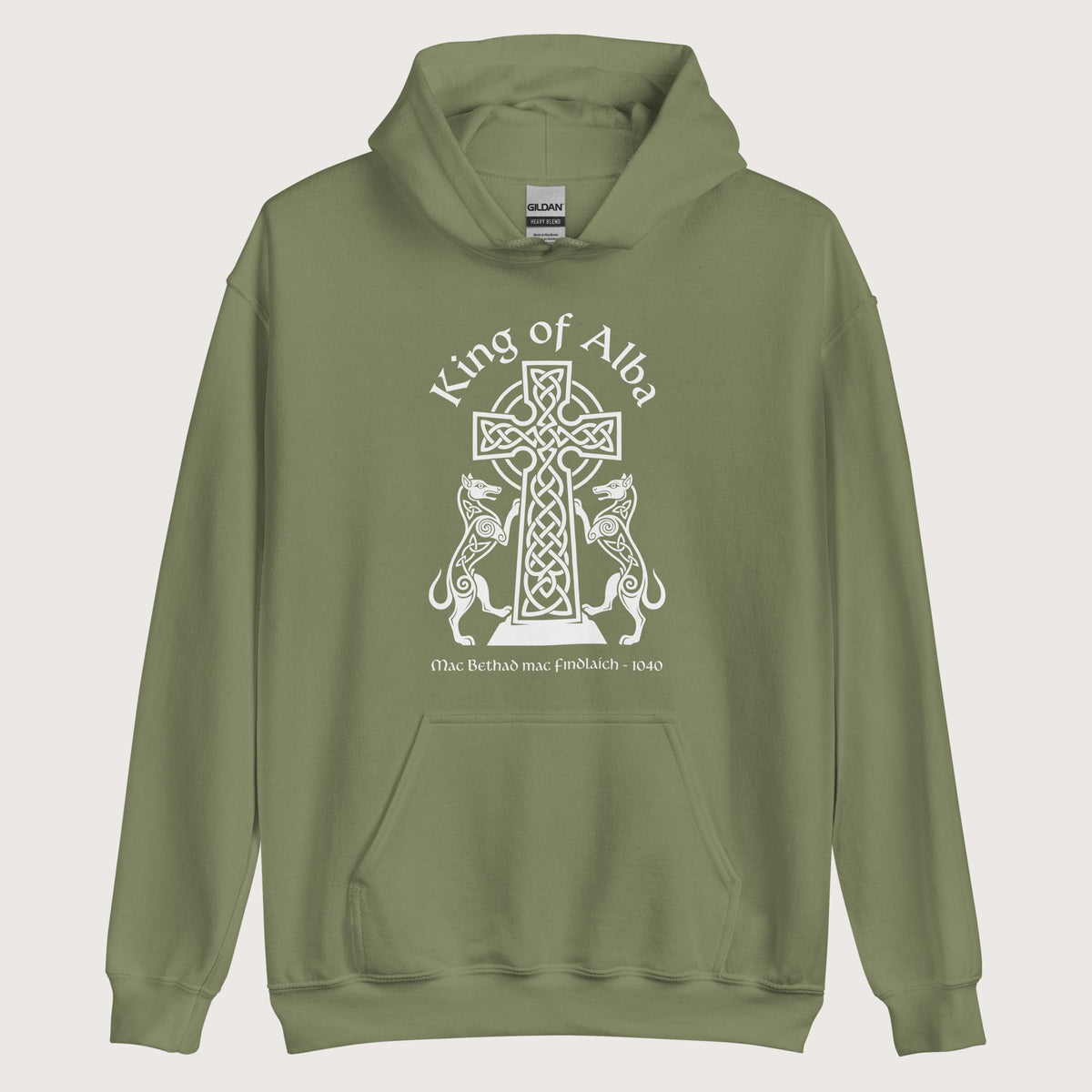 Military Green King of Alba Hoodie - history buff gift by HistoHead