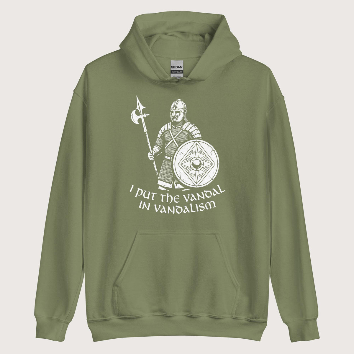 Military Green Vandal in Vandalism Hoodie - history buff gift by HistoHead