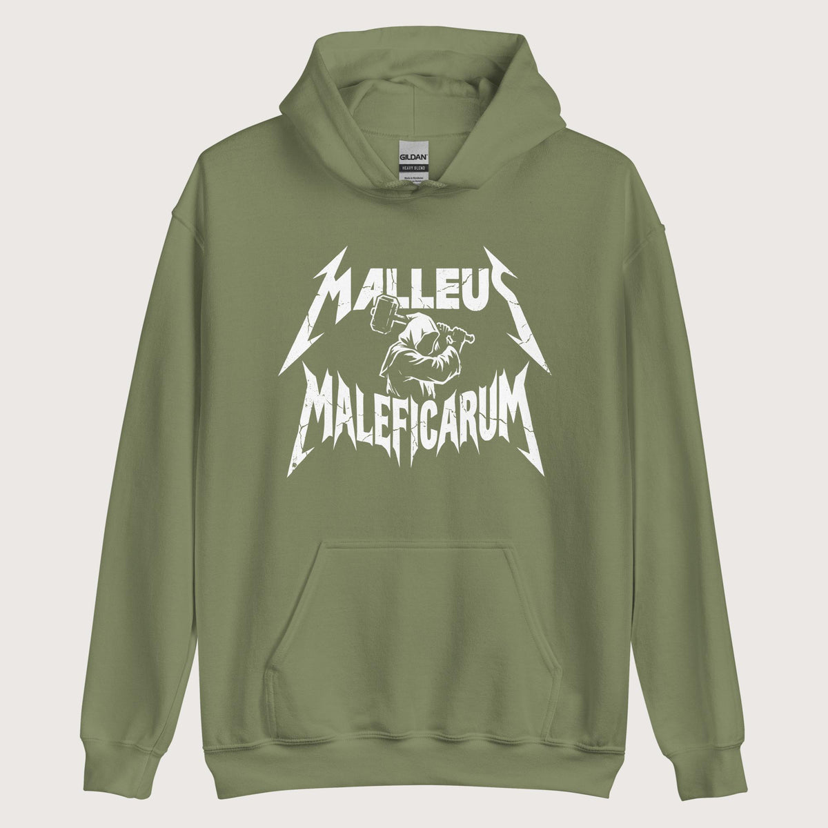 Military Green Malleus Maleficarum Hoodie - history buff gift by HistoHead