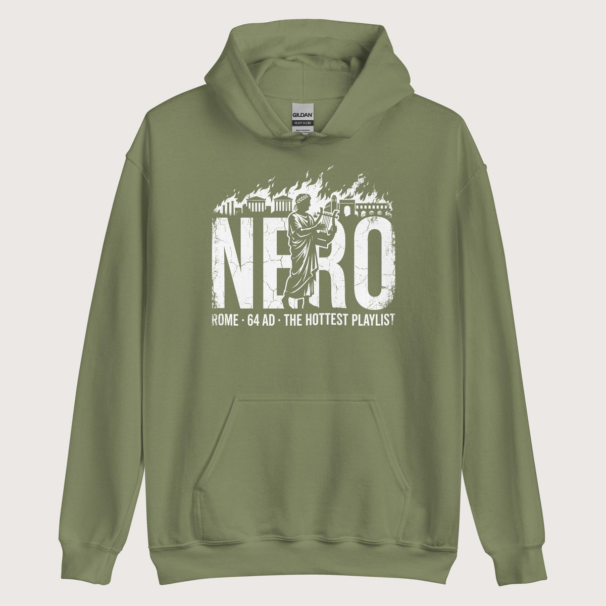 Military Green Nero's Hottest Playlist Hoodie - history buff gift by HistoHead