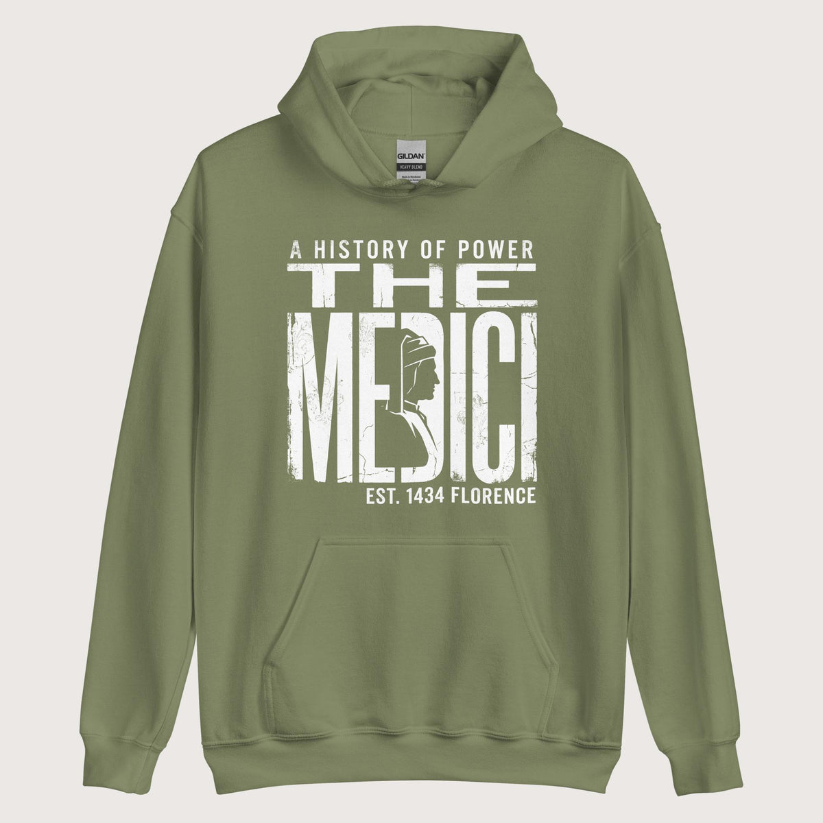 Military Green The Medici Hoodie - history buff gift by HistoHead