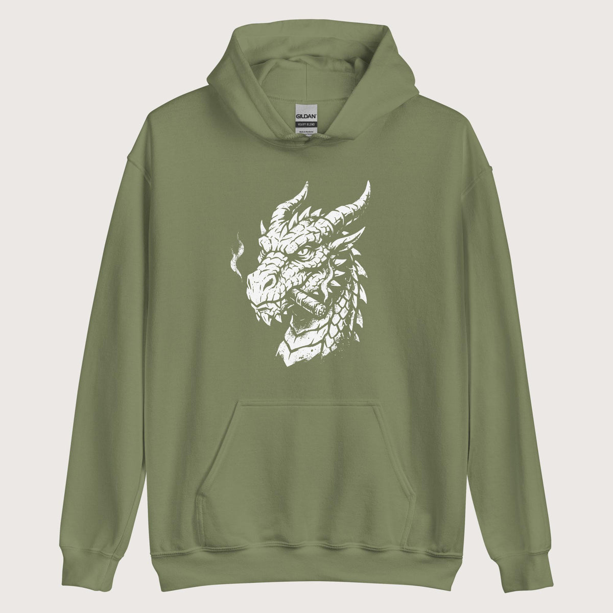 Military Green Smoking Dragon Hoodie - history buff gift by HistoHead