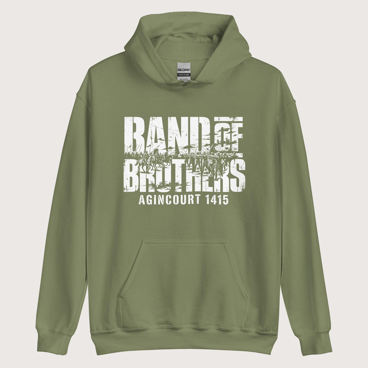 Military Green Band of Brothers Agincourt 1415 Hoodie - history buff gift by HistoHead