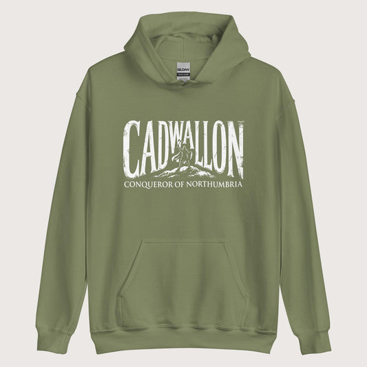Military Green Cadwallon Conqueror of Northumbria Hoodie - history buff gift by HistoHead