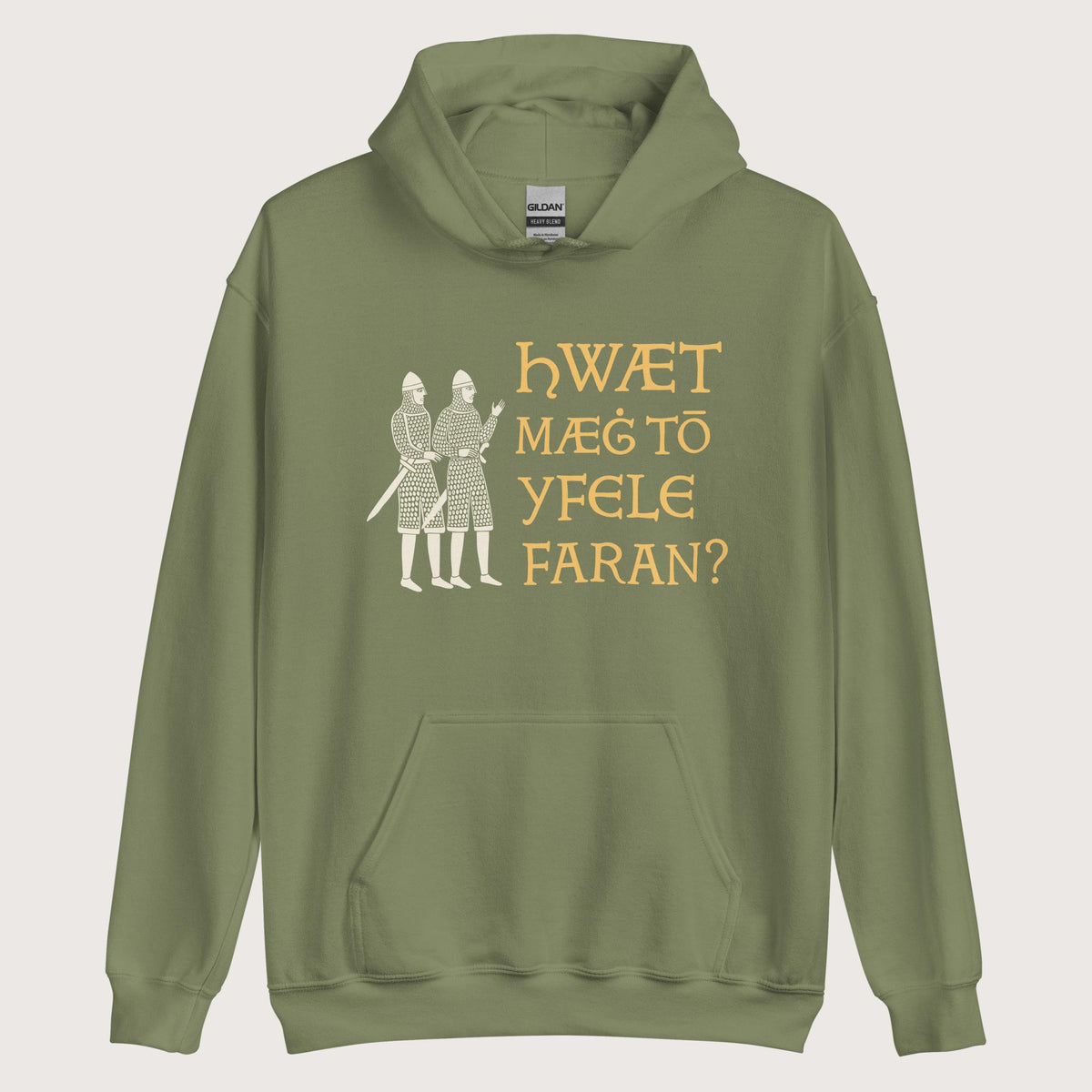 Military Green What Could Possibly Go Wrong in Old English Hoodie - history buff gift by HistoHead