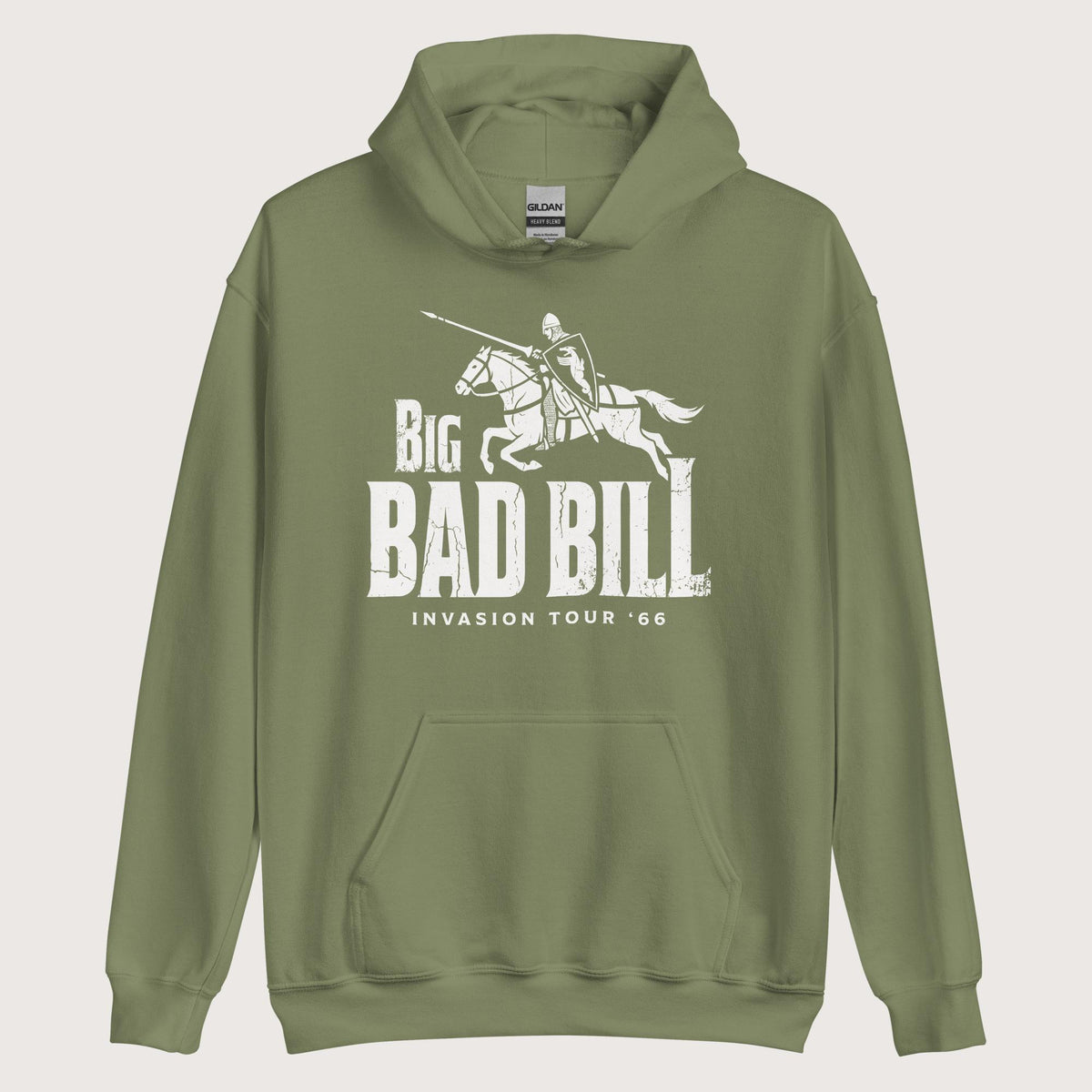 Military Green Big Bad Bill Invasion Tour Hoodie - history buff gift by HistoHead