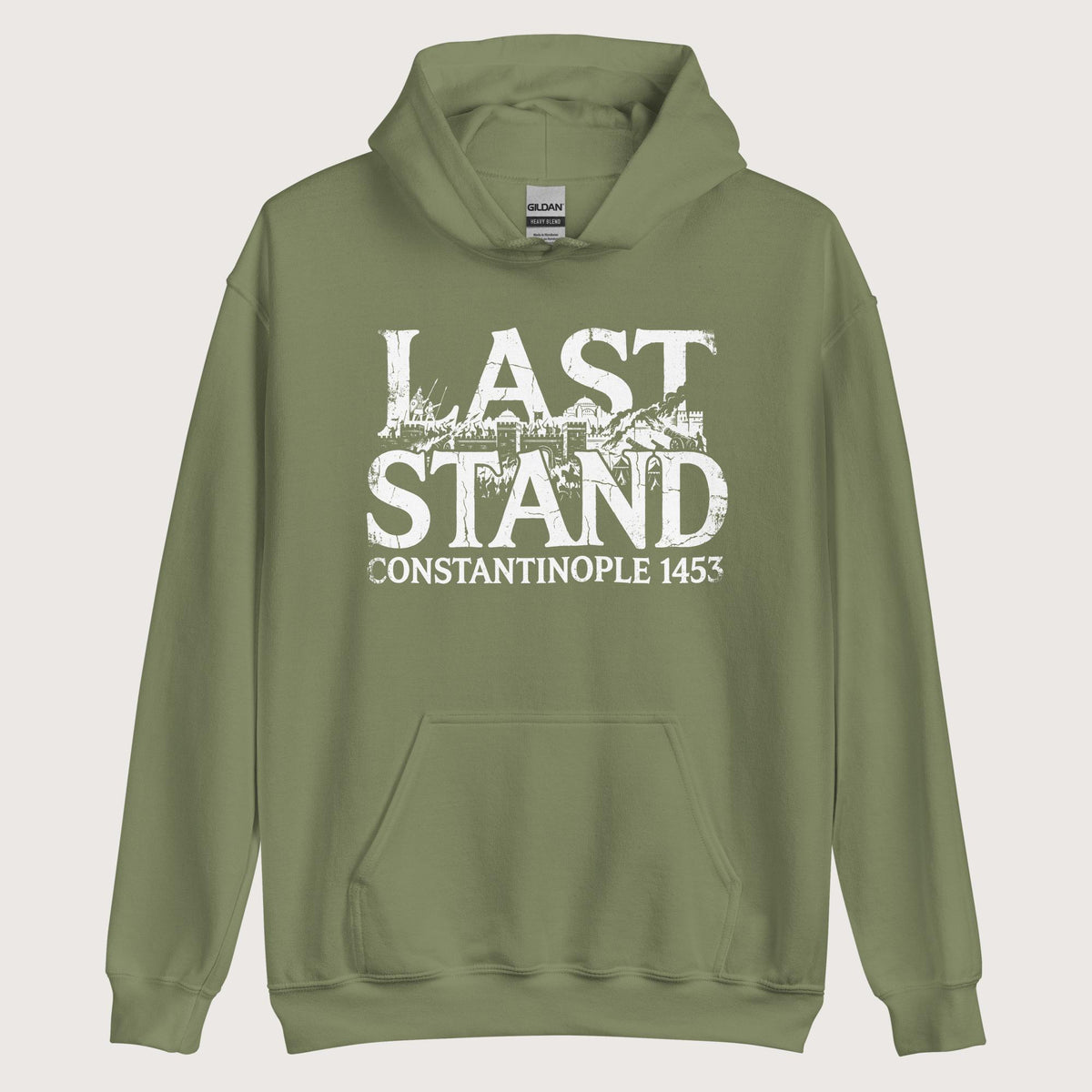 Military Green Last Stand Constantinople 1453 Hoodie - history buff gift by HistoHead