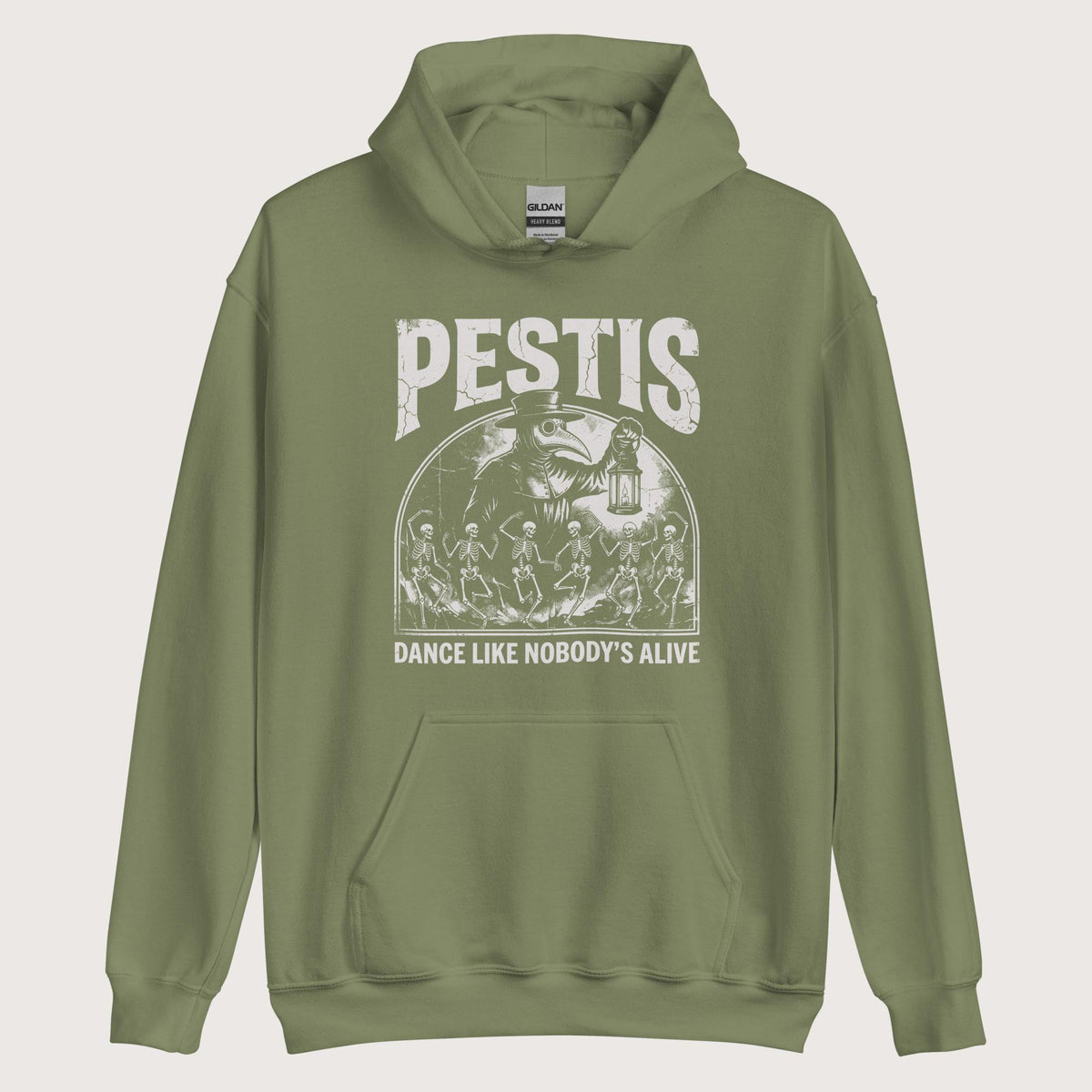 Military Green Pestis Dance Hoodie - history buff gift by HistoHead