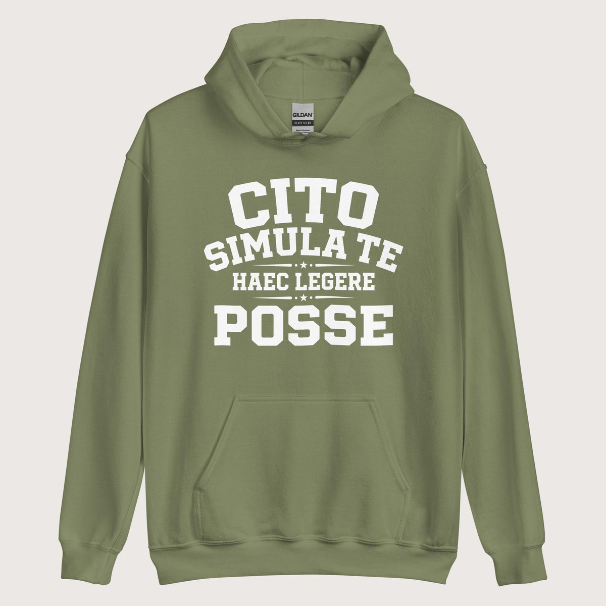 Military Green Latin Quick Pretend You Can Read This Hoodie - history buff gift by HistoHead