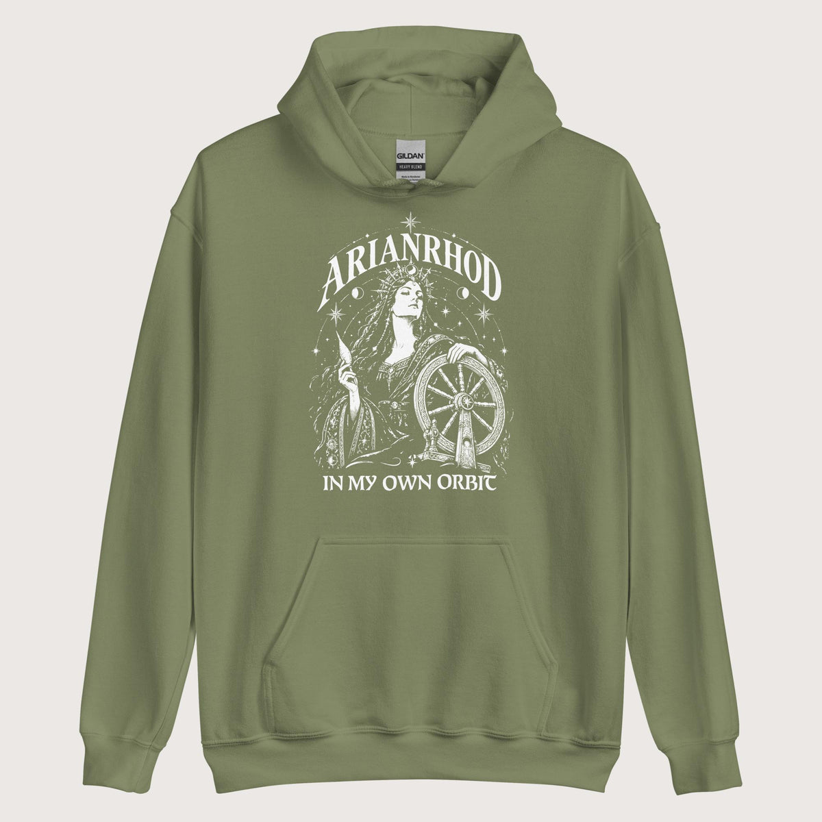 Military Green Arianrhod In My Own Orbit Hoodie - history buff gift by HistoHead