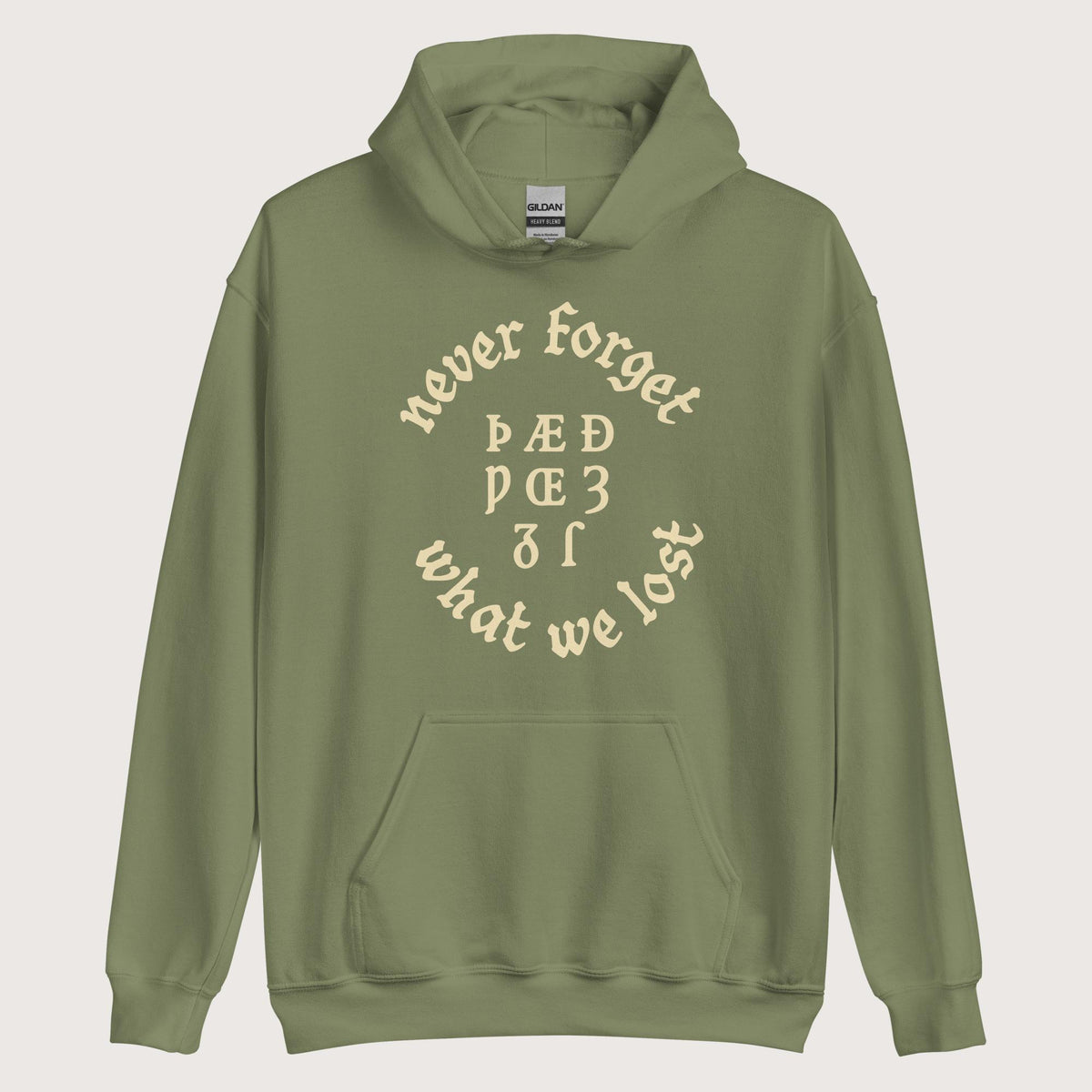 Military Green Never Forget Lost Letters Hoodie - history buff gift by HistoHead