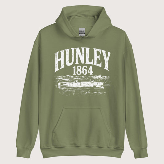Military Green Hunley Submarine Hoodie - history buff gift by HistoHead