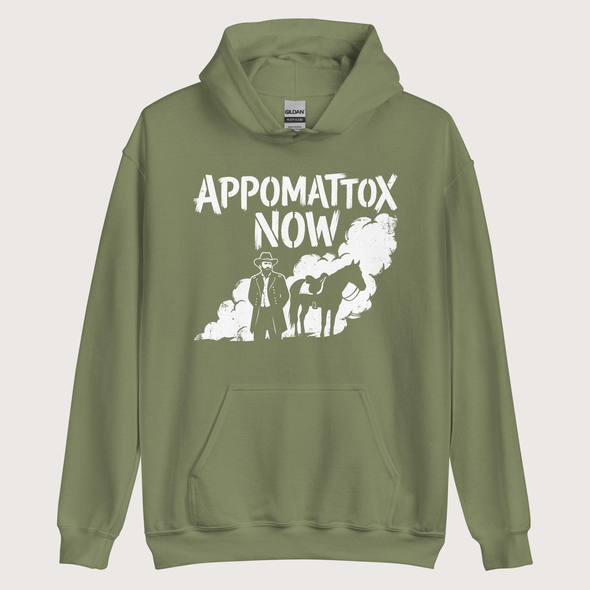 Military Green Appomattox Now Hoodie - history buff gift by HistoHead