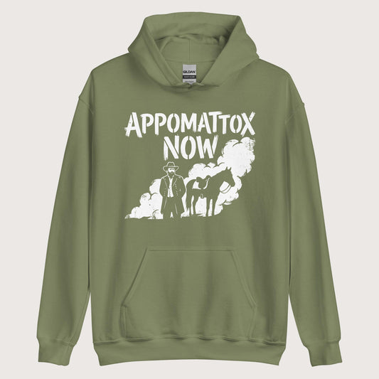 Military Green Appomattox Now Hoodie - history buff gift by HistoHead