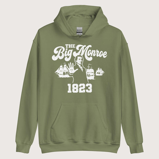 Military Green The Big Monroe Hoodie - history buff gift by HistoHead