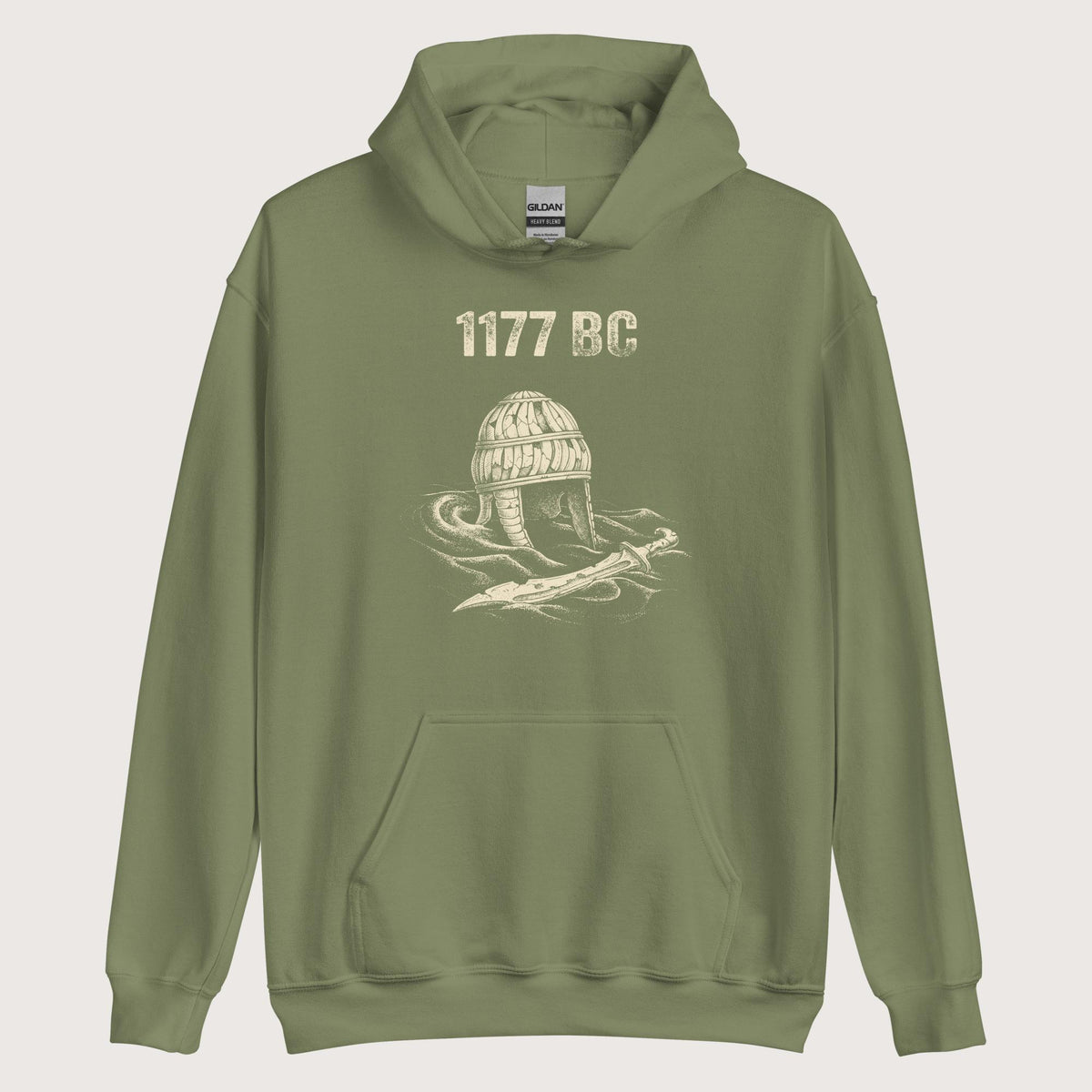 Military Green 1177 BC Hoodie - history buff gift by HistoHead