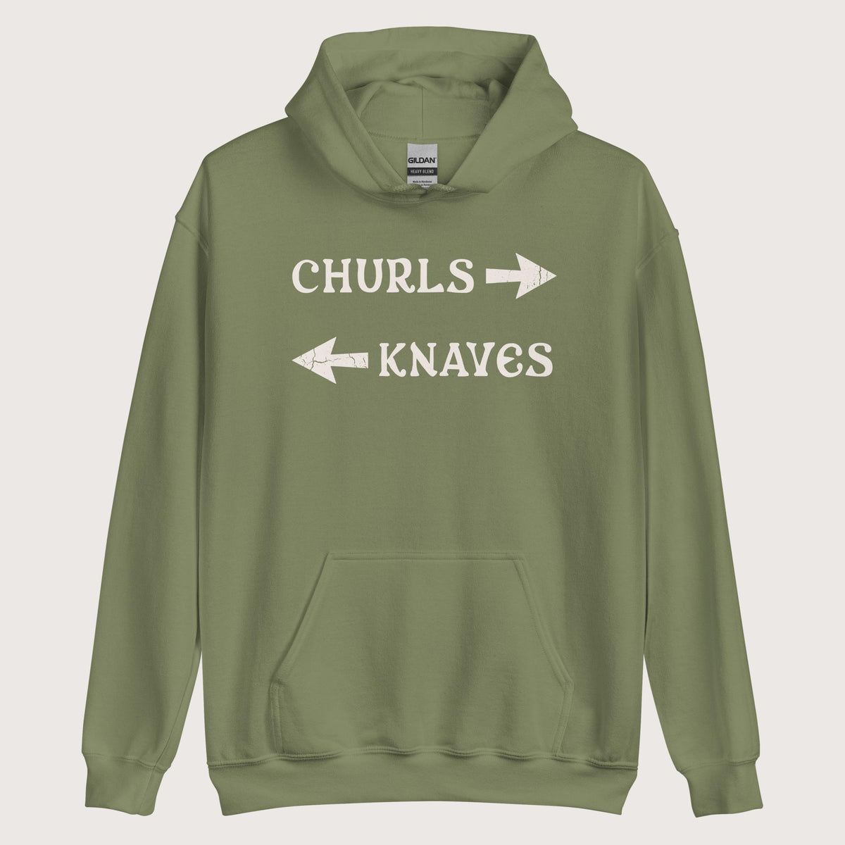 Military Green Churls or Knaves Hoodie - history buff gift by HistoHead