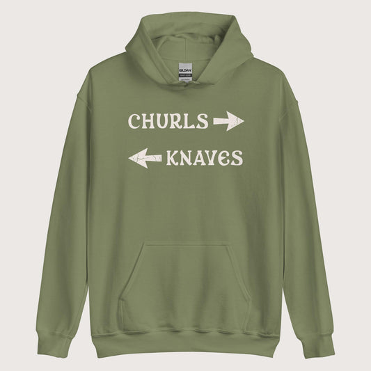 Military Green Churls or Knaves Hoodie - history buff gift by HistoHead