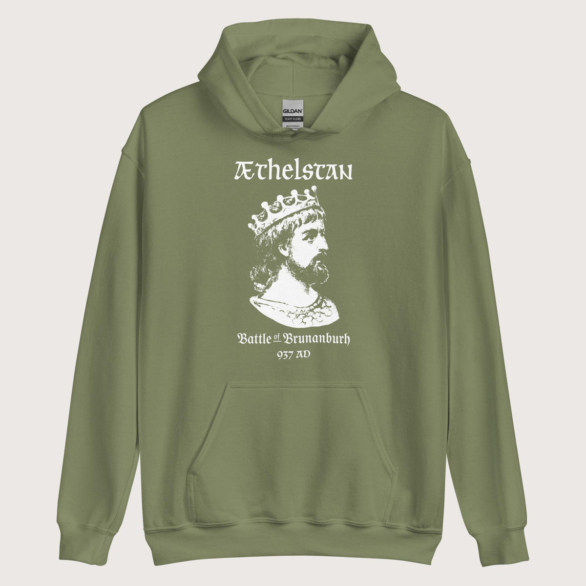 Military Green Æthelstan Battle of Brunanburh Hoodie - history buff gift by HistoHead