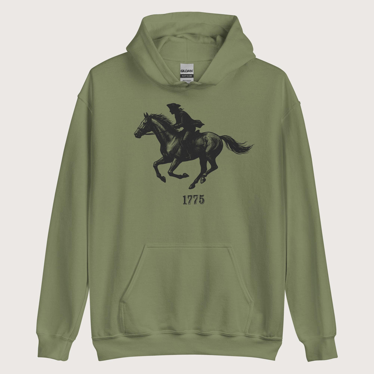 Military Green Paul Revere Hoodie - history buff gift by HistoHead