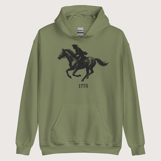 Military Green Paul Revere Hoodie - history buff gift by HistoHead