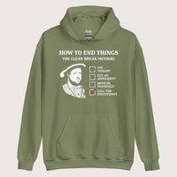 Military Green Henry VIII's Breakup Guide Hoodie - history buff gift by HistoHead