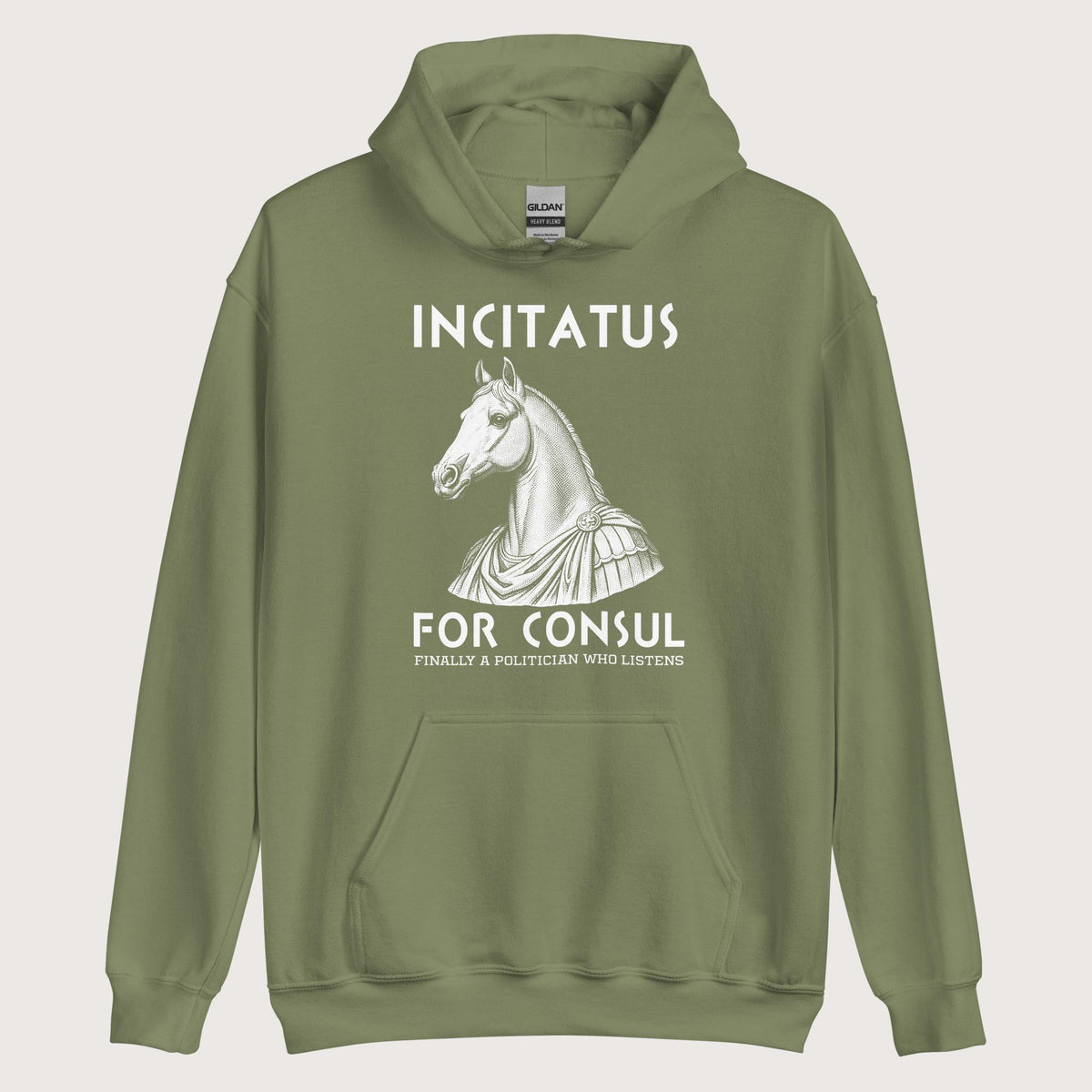 Military Green Incitatus For Consul Hoodie - history buff gift by HistoHead