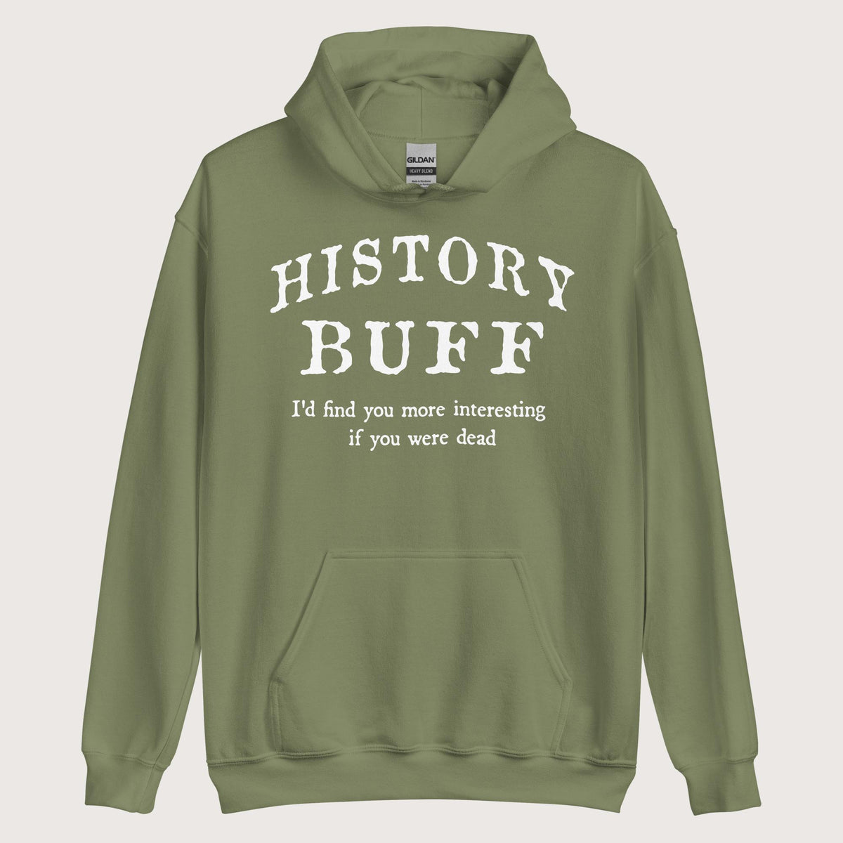 Military Green History Buff Hoodie - history buff gift by HistoHead