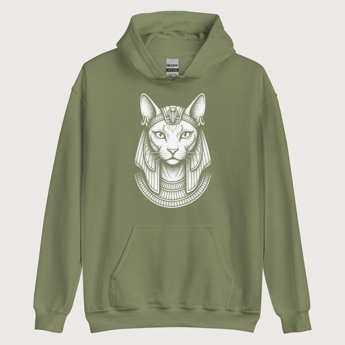 Military Green Bastet Hoodie - history buff gift by HistoHead