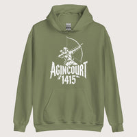 Military Green Agincourt 1415 Longbowman Hoodie - history buff gift by HistoHead