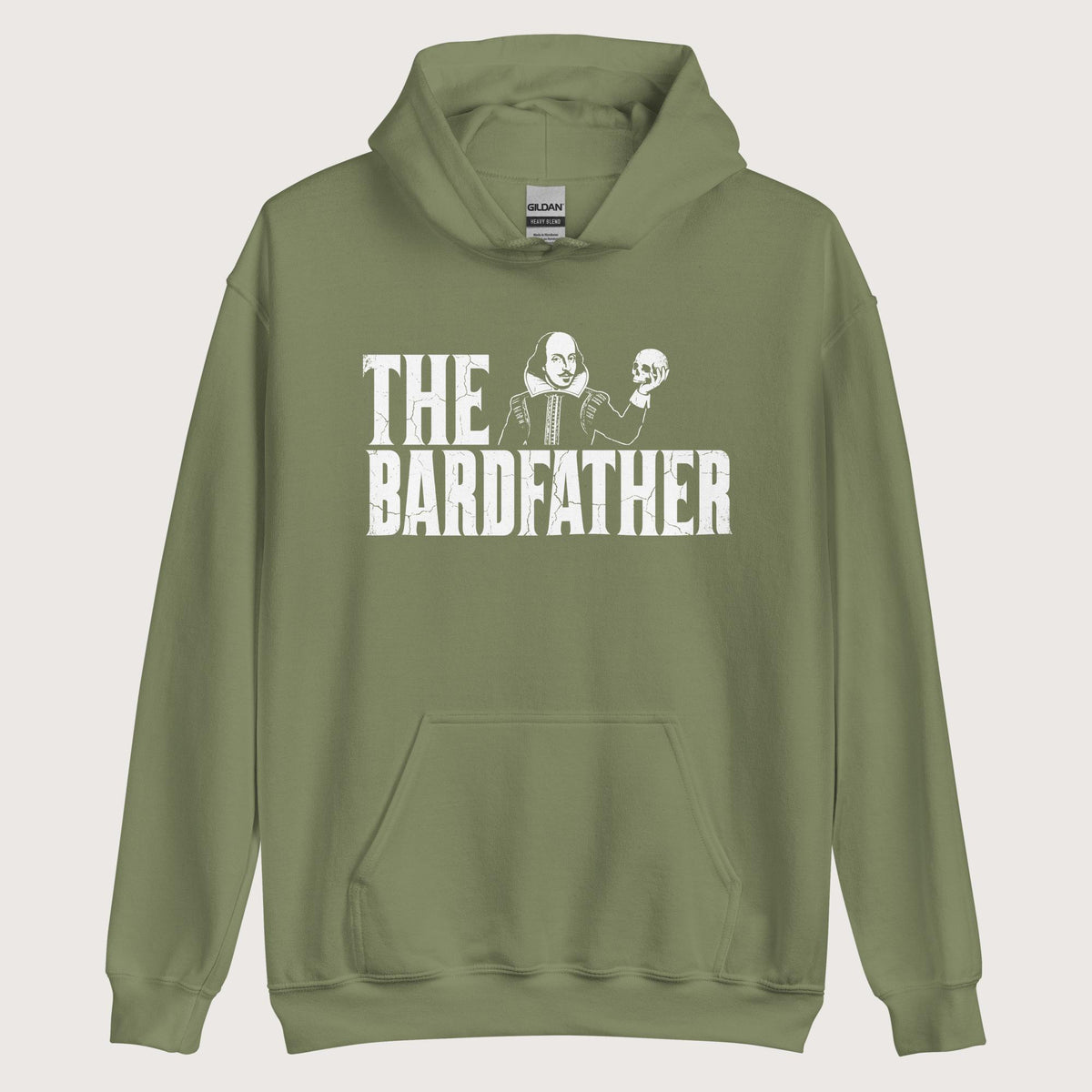 Military Green Shakespeare The Bardfather Hoodie - history buff gift by HistoHead