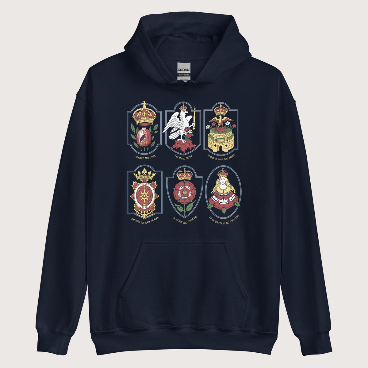 Navy Six Wives Badges Hoodie - history buff gift by HistoHead