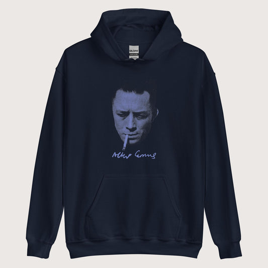 Navy Albert Camus Hoodie - history buff gift by HistoHead