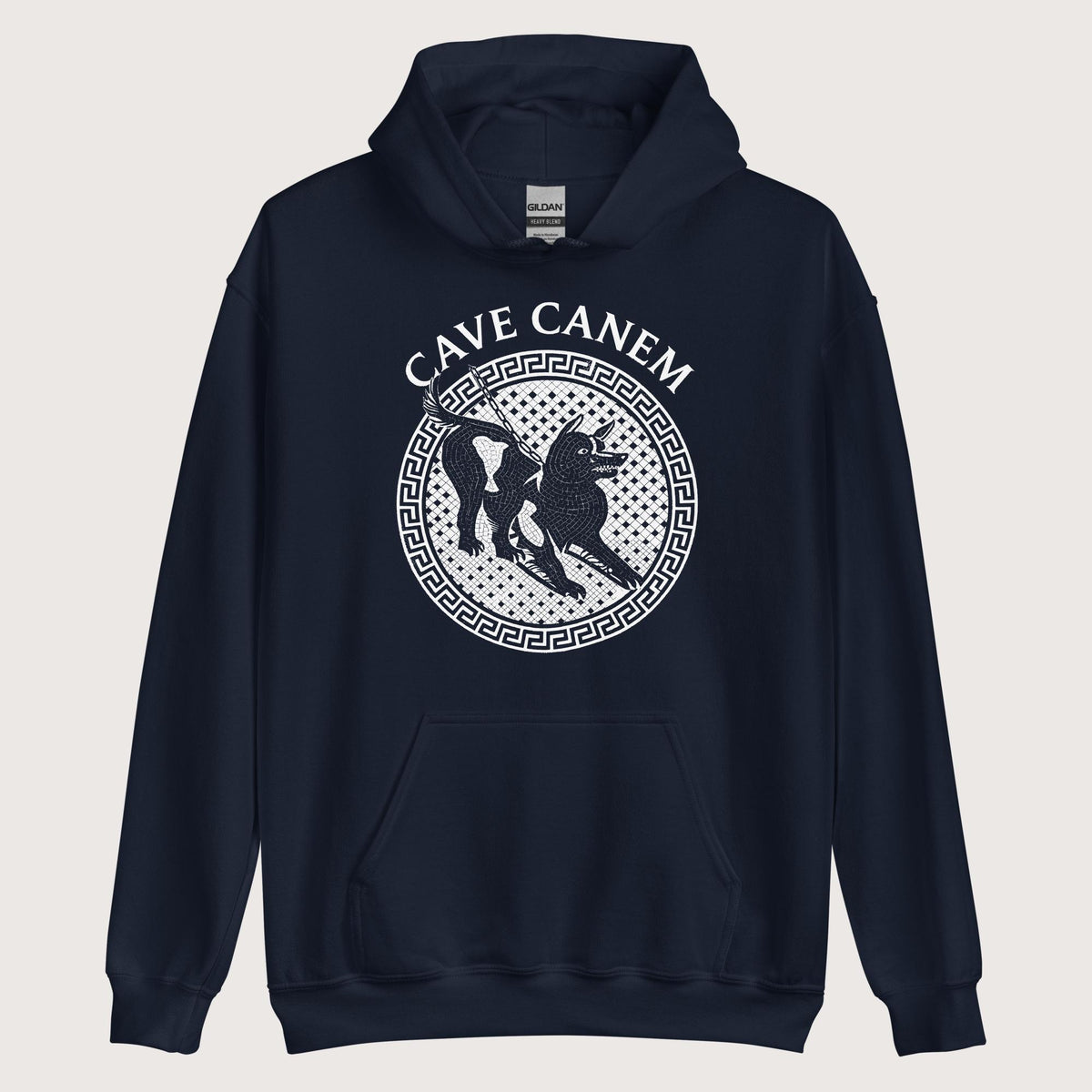 Navy Cave Canem Hoodie - history buff gift by HistoHead
