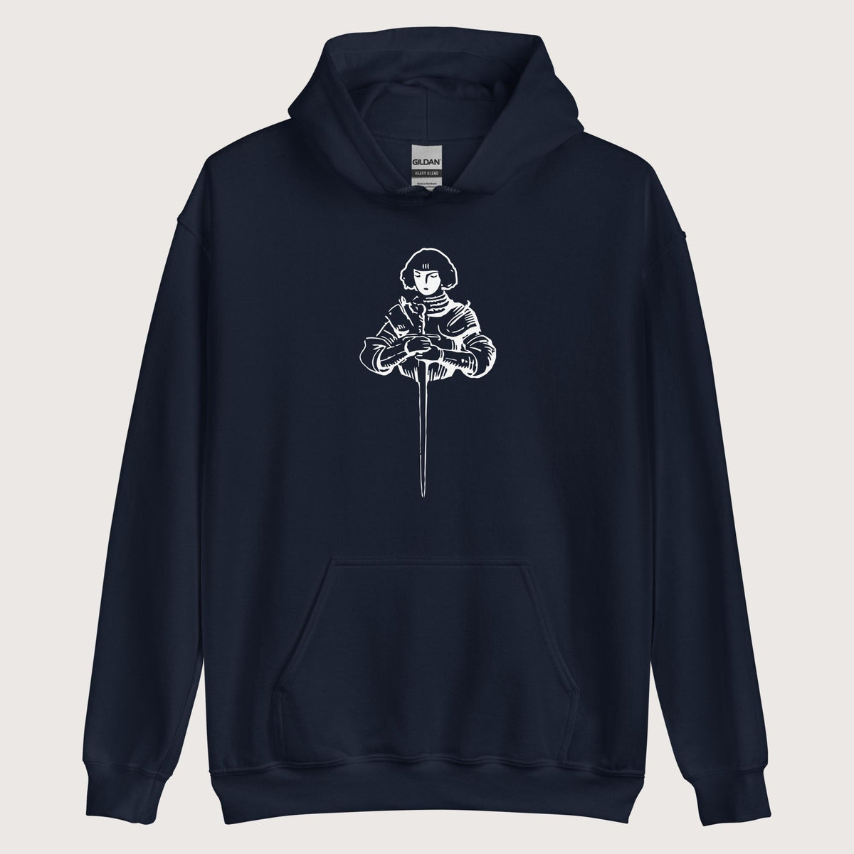 Navy Joan of Arc Stamp Hoodie - history buff gift by HistoHead