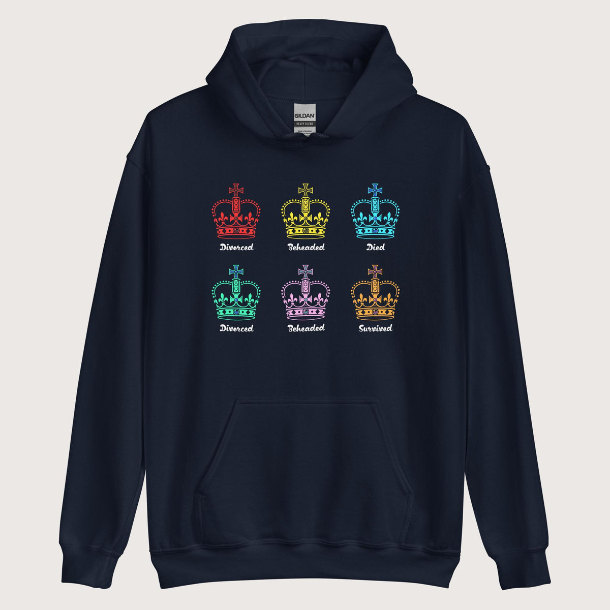 Navy Six Queens Hoodie - history buff gift by HistoHead