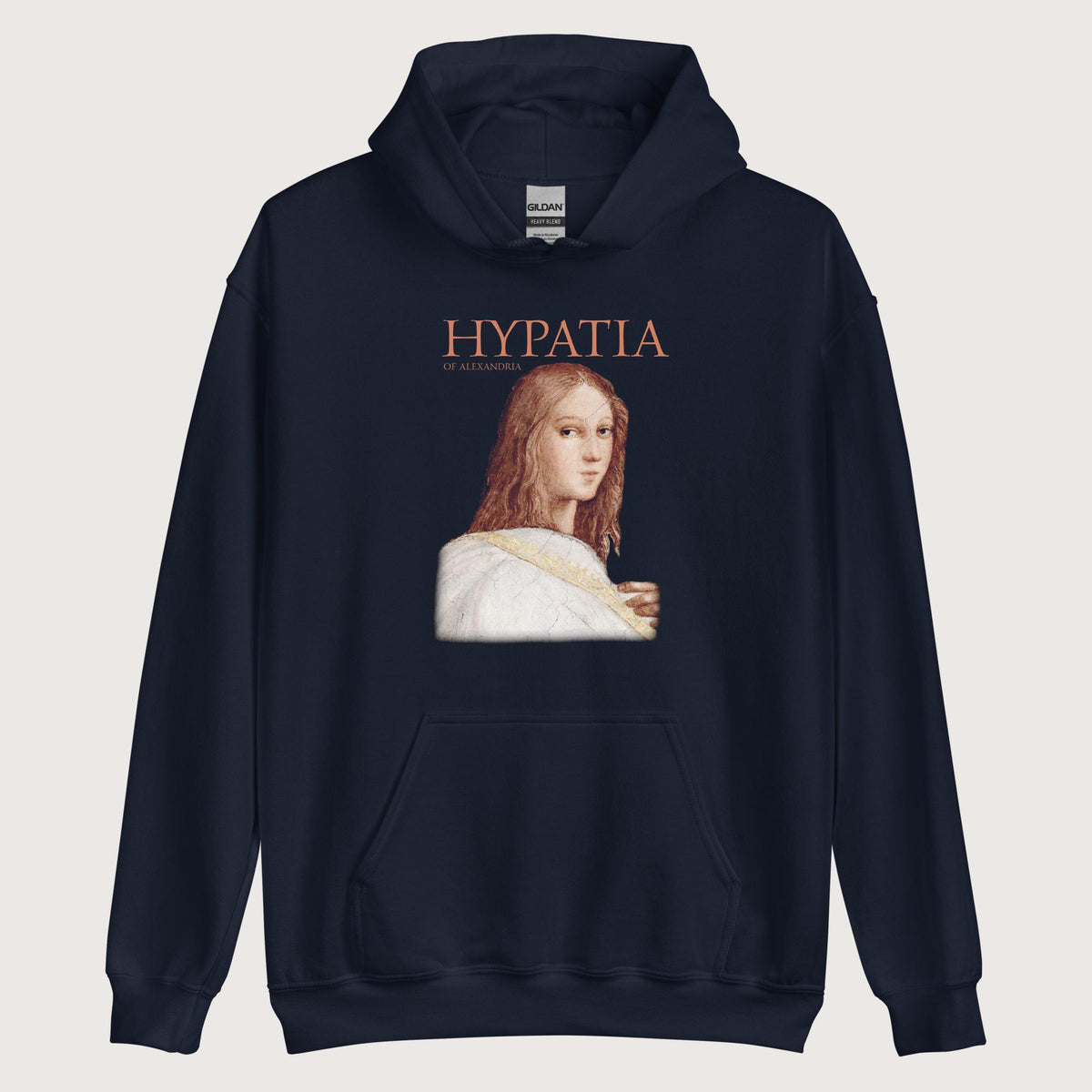 Navy Hypatia of Alexandria Hoodie - history buff gift by HistoHead