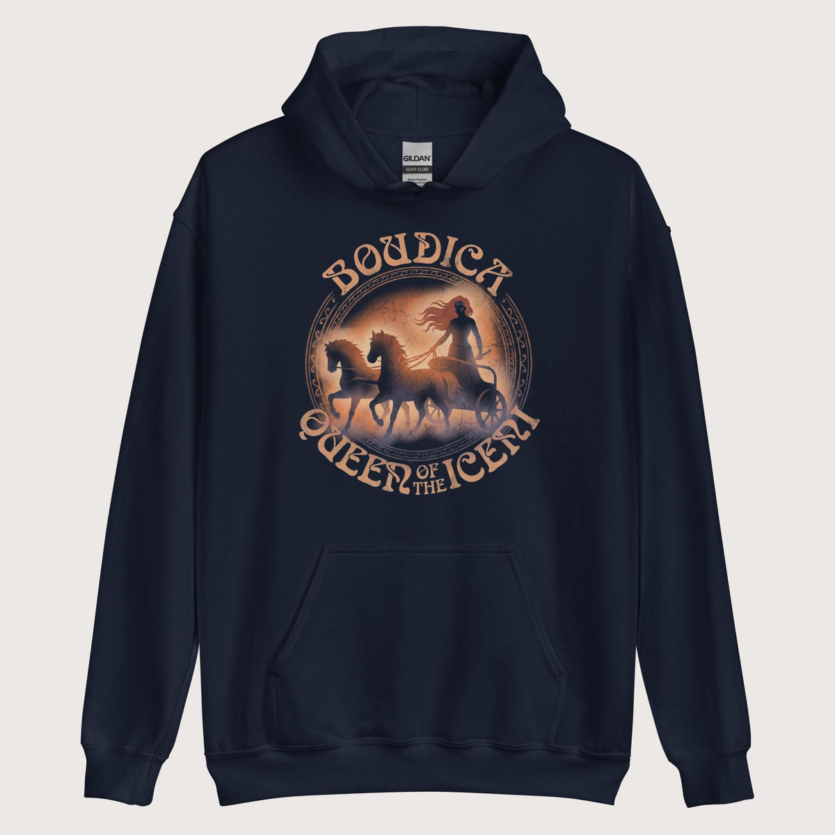 Navy Boudica Queen of the Iceni Hoodie - history buff gift by HistoHead