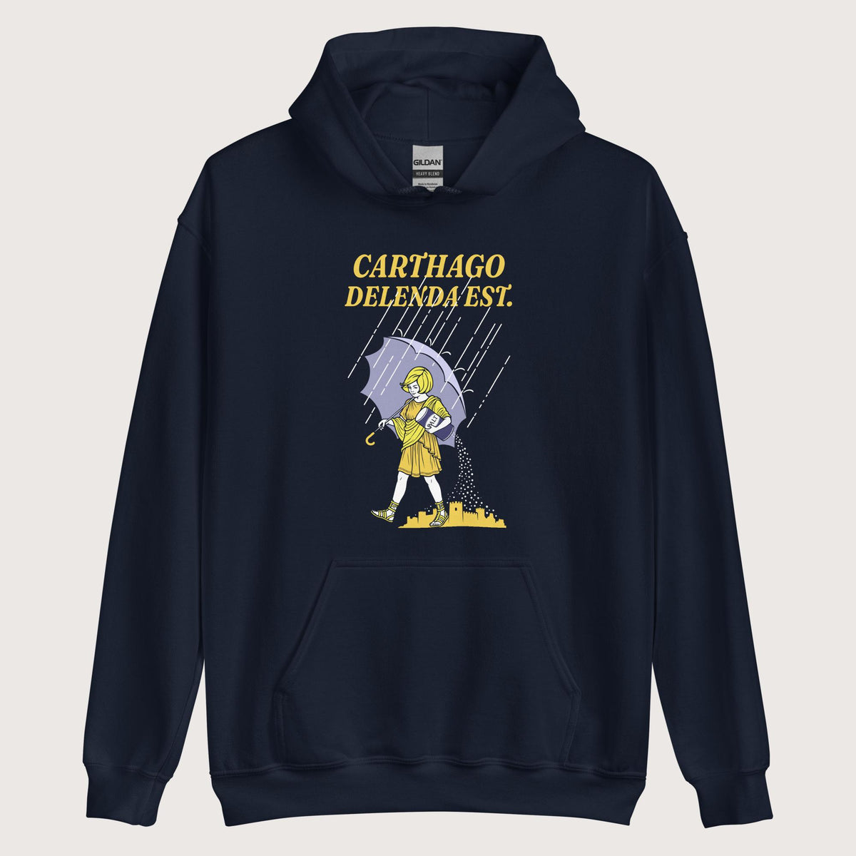 Navy Carthago Delenda Est Salt Girl Hoodie - history buff gift by HistoHead
