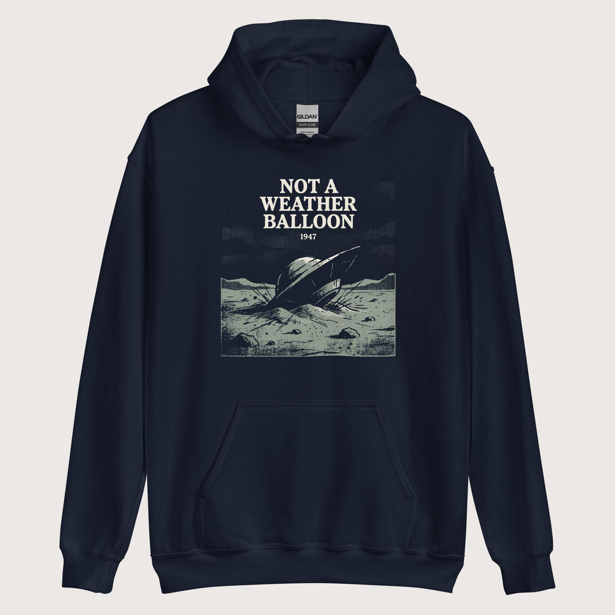 Navy Roswell Weather Balloon Hoodie - history buff gift by HistoHead
