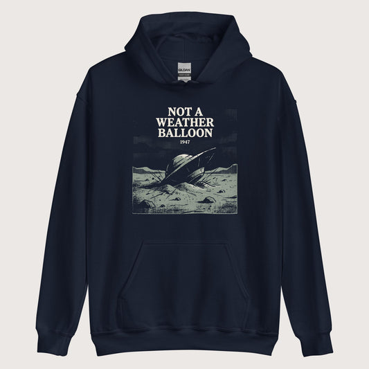 Navy Roswell Weather Balloon Hoodie - history buff gift by HistoHead