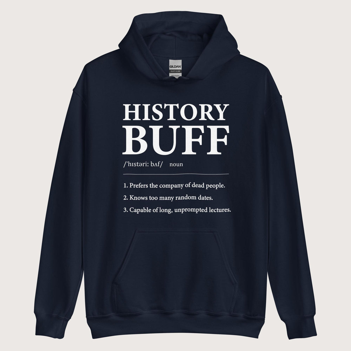Navy History Buff Definition Hoodie - history buff gift by HistoHead