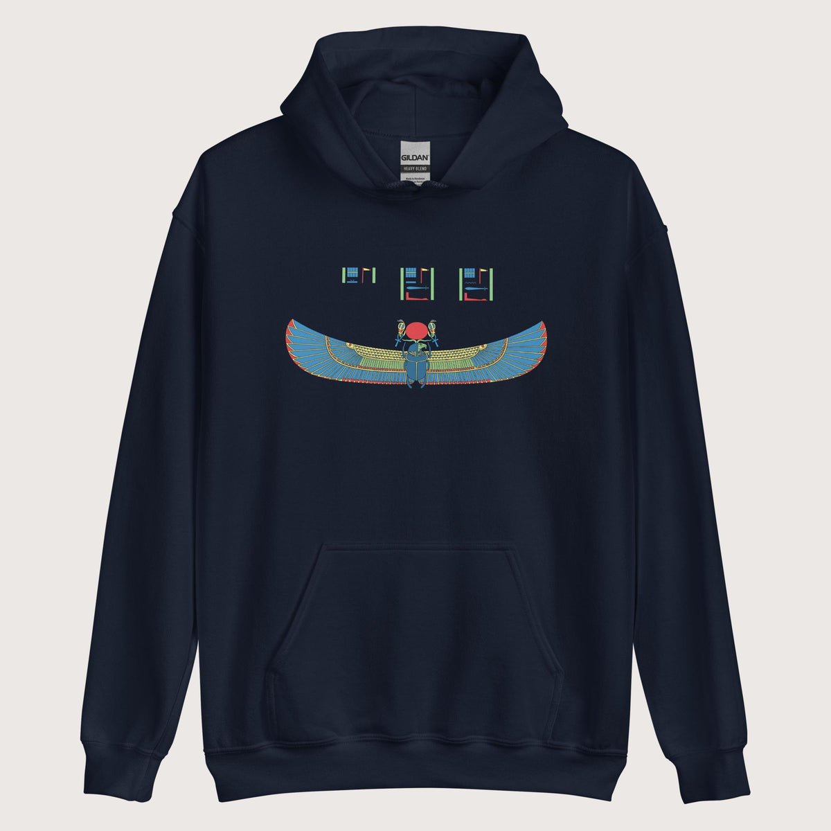 Navy Khnum Hieroglyphs Hoodie - history buff gift by HistoHead